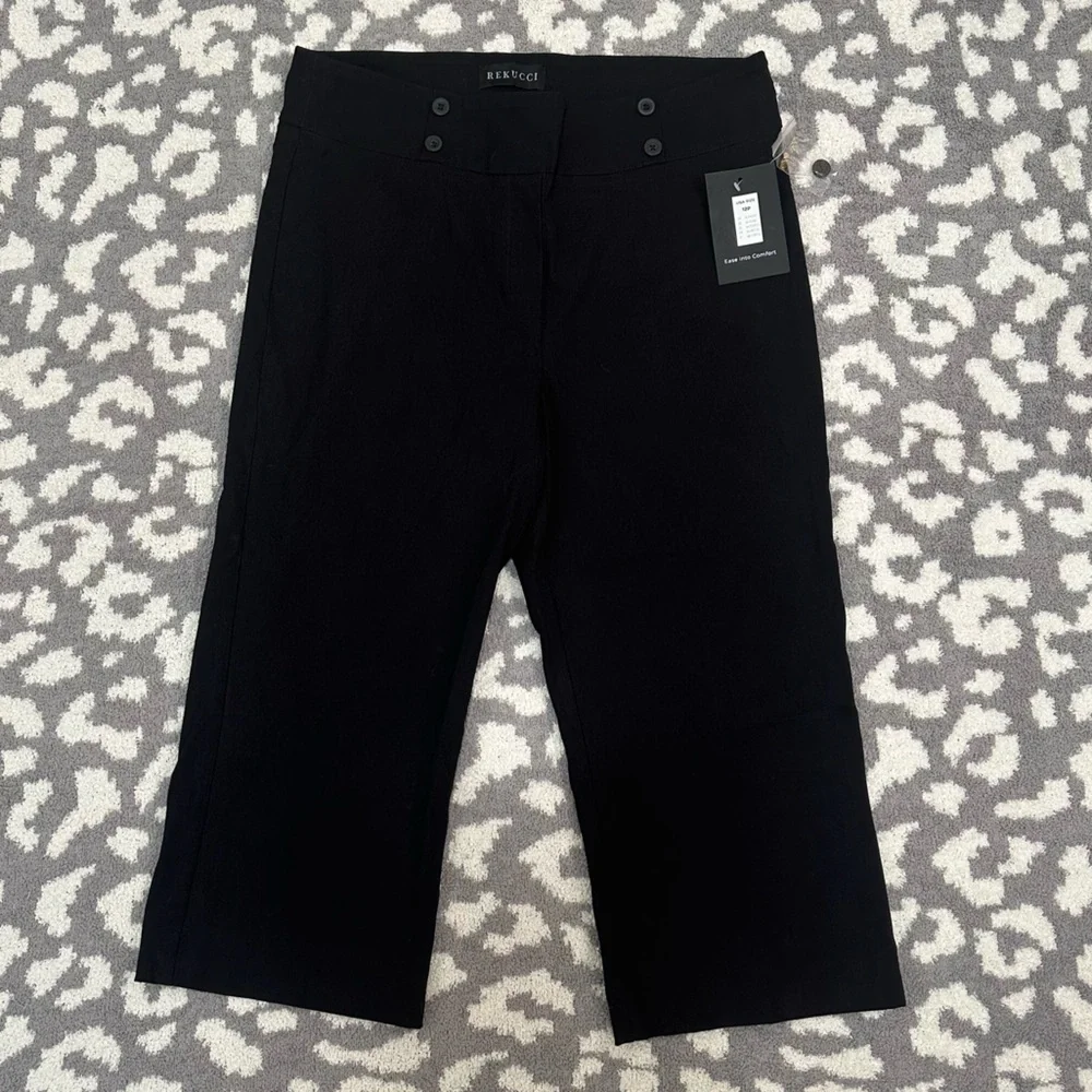 Rekucci - Pull-up Black Capris Dress Pants - Picture 5 of 6